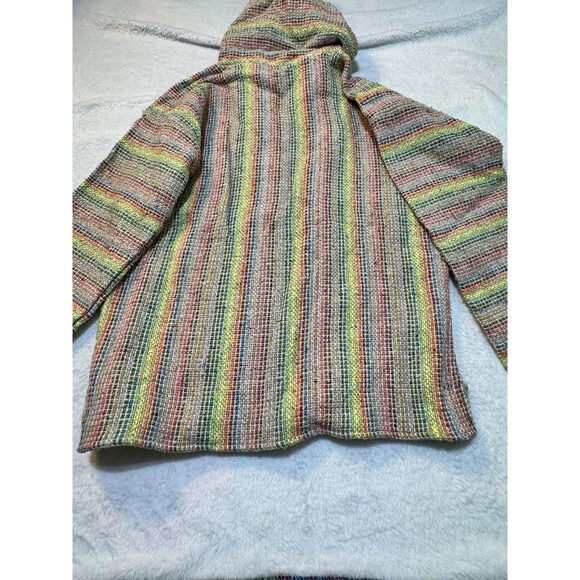 ARTESANIAS Acrylic BAJA SURF PONCHO HOODIE HOODED SWEATSHIRT JACKET Medium - Picture 16 of 16